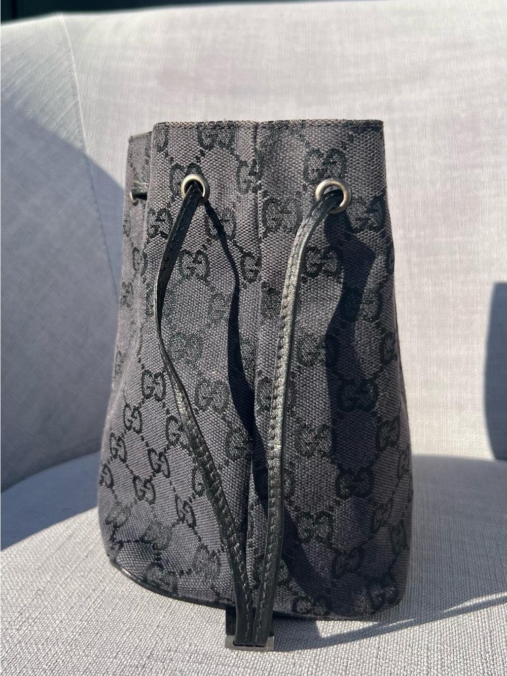 Gucci GG Canvas Drawstring Pouch Black - Picture 5 of 8